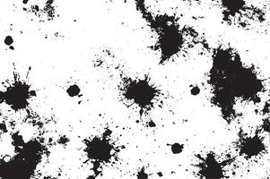 Black Ink Splatter Texture Isolated on White Background, Grunge Paint Splashes vector