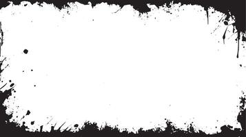 Grunge Black Ink Splatter Frame with White Center Background vector
