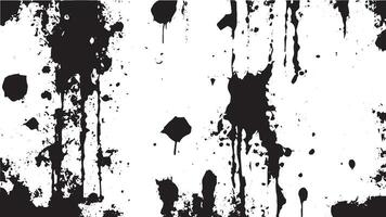 Grunge Dripping Ink Splatter Texture Isolated on White Background vector