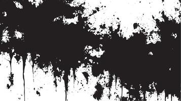 Grunge Ink Drip and Splatter Texture in Black and White Abstract Background vector