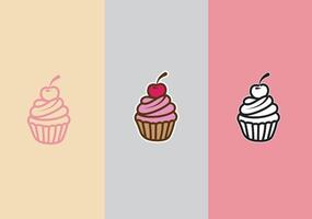 Cupcake icon fairy 3 background options icon set vector