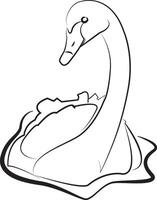Elegant Swan Line Art Illustration vector