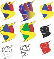 Creative S logo with a unique design and vibrant colors. Bold modern style suitable for branding business identity or artistic projects. vector