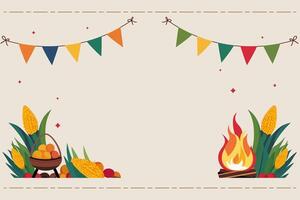 Cute Background for Festa Junina or Sao Joao event with clean layout and soft color vector