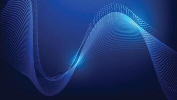 abstract wavy graphic lines and dots on blue background vector