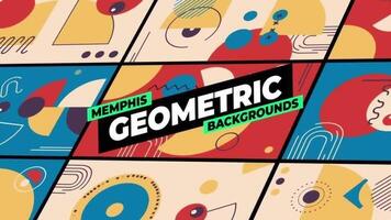 Memphis geométrico fundos motion_graphic