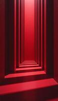 Abstract geometric composition, deep crimson red color palette photo