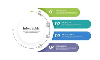 4 Steps or Option. Infographic circle design template to success. Business presentation, Plan, Strategy and Report. vector