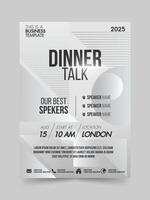 Brochure white and gray design flyer template technology conference geometric shapes design layout, annual report, magazine, poster, corporate report, banner, web. vector