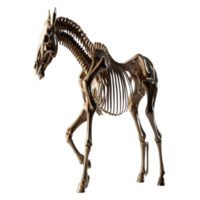 3D Horse Skeleton in Walking Position with Visible Bone Structure png