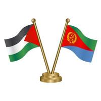 Palestine and Eritrea table flags. vector