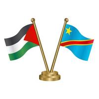 Palestine and Congo table flags. vector