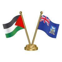 Palestine and Falkland Islands table flags. vector