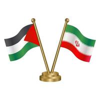 Palestine and Iran table flags. vector