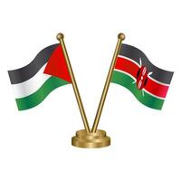Palestine and Kenya table flags. vector