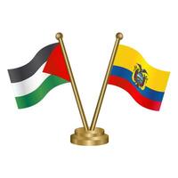 Palestine and Ecuador table flags. vector