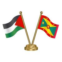 Palestine and Grenada table flags. vector