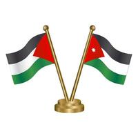 Palestine and Jordan table flags. vector