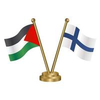 Palestine and Finland table flags. vector
