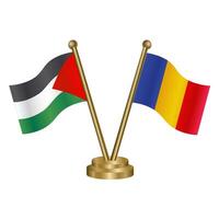 Palestine and Chad table flags. vector