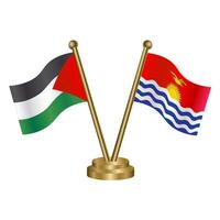 Palestine and Kiribati table flags. vector