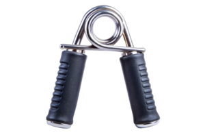 Hand grip strengthener for fitness and muscle training on a transparent background png