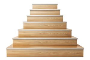 Wooden stair steps with layered geometric arrangement png