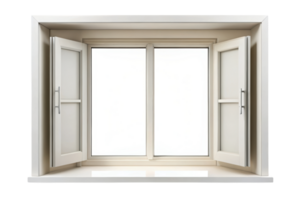 Open modern window frame with minimalist design png