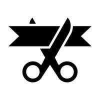 grand opening icon scissors and ribbon sign for graphic design, logo, web site, social media, mobile app, ui illustration. vector