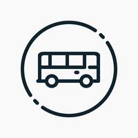 Design Illustration graphic of circle bus icon with line style. Suitable for UI, mobile design, web design, etc. vector