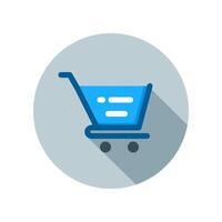 Design Illustration graphic of shopping cart icon with flat style. Suitable for UI, mobile design, web design, etc. vector