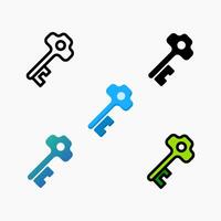 Design Illustration graphic of key icon with colored line, flat, glyph, gradient, and line style. Suitable for UI, mobile design, web design, etc. vector