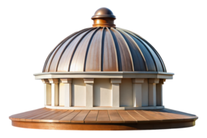 Architectural dome features classic design elements isolated on a transparent background png