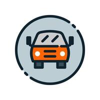 Design Illustration graphic of front car circle icon with colored line style. Suitable for UI, mobile design, web design, etc. vector