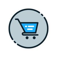 Design Illustration graphic of shopping cart icon with colored line style. Suitable for UI, mobile design, web design, etc. vector