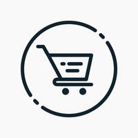 Design Illustration graphic of shopping cart icon with line style. Suitable for UI, mobile design, web design, etc. vector
