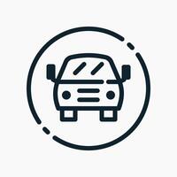 Design Illustration graphic of front car circle icon with line style. Suitable for UI, mobile design, web design, etc. vector
