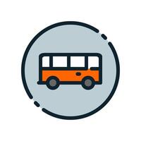 Design Illustration graphic of circle bus icon with colored line style. Suitable for UI, mobile design, web design, etc. vector