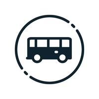 Design Illustration graphic of circle bus icon with glyph style. Suitable for UI, mobile design, web design, etc. vector