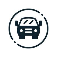 Design Illustration graphic of front car circle icon with glyph style. Suitable for UI, mobile design, web design, etc. vector