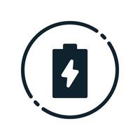 Design Illustration graphic of energy battery icon with glyph style. Suitable for UI, mobile design, web design, etc. vector