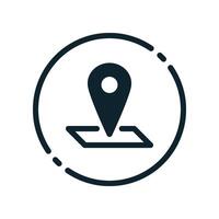 Design Illustration graphic of location icon with glyph style. Suitable for UI, mobile design, web design, etc. vector