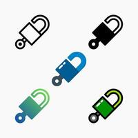 Design Illustration graphic of key and lock icon with colored line, flat, glyph, gradient, and line style. Suitable for UI, mobile design, web design, etc. vector