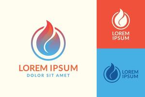 Abstract logo design featuring a stylized flame in a circle. vector