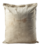Old canvas sack with a worn appearance isolated on a transparent background png