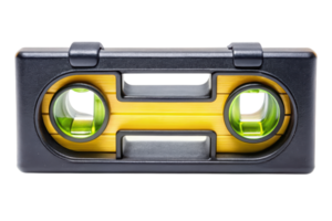 Durable level tool with clear viewing bubbles isolated on a transparent background png