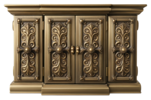 Elegant vintage cabinet with ornate detailing and classic design isolated on a transparent background png