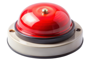 Bright red alert button isolated on a transparent background png