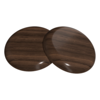 Two Brown Wooden Plates with Transparent Background png