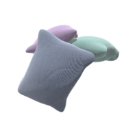 Three pillows are shown on a transparent background png